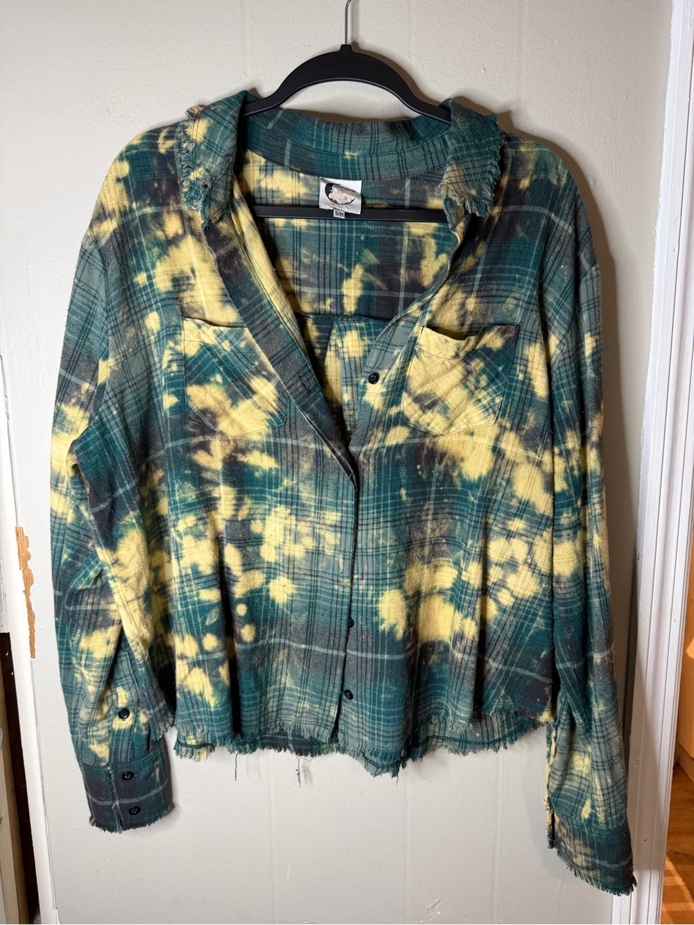 Jaded Gypsy Crisp Morning Air Flannel Bleached Button Down SZ S/M
